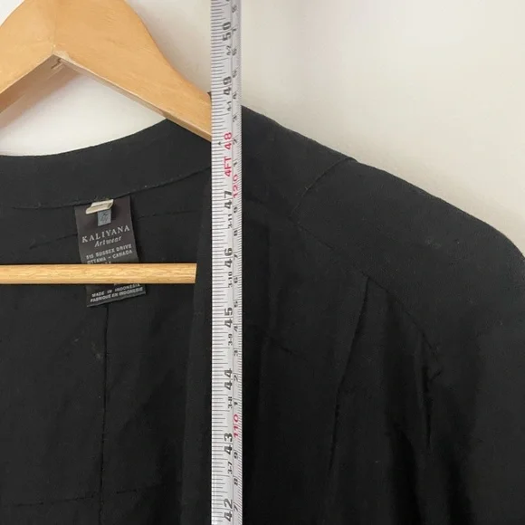 kaliyana Black Women's Kimono Jacket linen blend medium / large - Picture 5 of 7